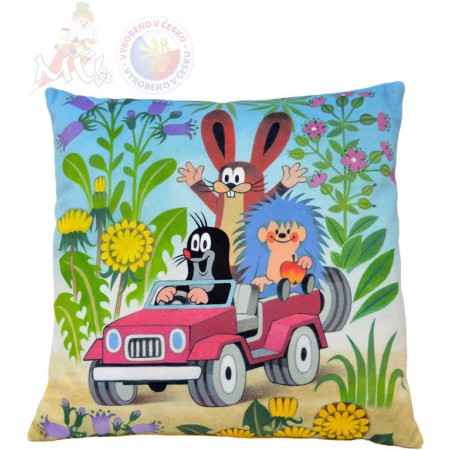 MORAVSKÁ ÚSTŘEDNA Polštář Krtek Jeep (Krteček) 30x30cm PLYŠ