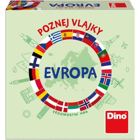 DINO Hra Poznej vlajky Evropa karetní *SPOLEČENSKÉ HRY*