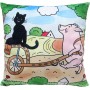 MORAVSKÁ ÚSTŘEDNA Polštář Kocour Mikeš trakař 30x30cm PLYŠ