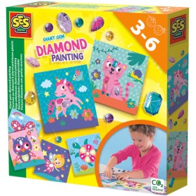 SES CREATIVE Diamantová zvířátka malování a tvoření kreativní set v krabici