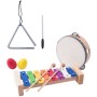 WOODY Set muzikální 5ks xylofon traingl tamburina maracas *HUDEBNÍ NÁSTROJE*
