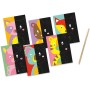 SES CREATIVE Nauč se vyškrabávat obrázky kreativní set 6 karet s rydlem