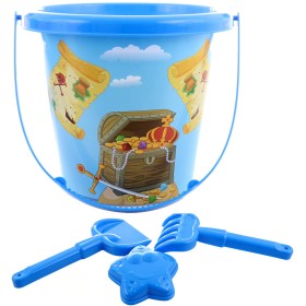 Pískový set kyblík 15cm s formičkou a 2 nástroji Pirát sada na písek 4ks