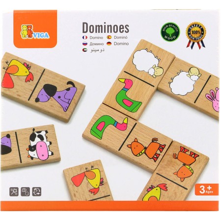 VIGA DŘEVO Hra domino domácí zvířátka *SPOLEČENSKÉ HRY*