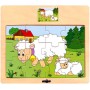WOODY DŘEVO Puzzle na desce Zvířátka domácí s mláďátky 6 druhů