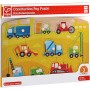 HAPE DŘEVO Puzzle na desce Stavaři auta 9 dílků s úchyty skládačka