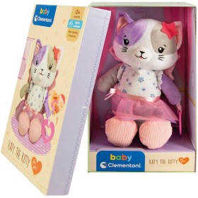 CLEMENTONI PLYŠ Baby můj první kočička 28cm v dárkové krabici pro miminko