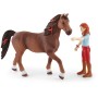 SCHLEICH Hannah na koni figurka ručně malovaná herní set s doplňky plast