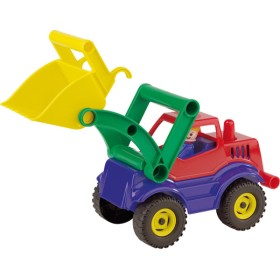 LENA Auto barevné aktivní nakladač 27cm bagr s řidičem na písek 4152