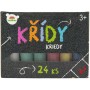 Křídy chodníkové barevné kulaté set 24ks v krabičce