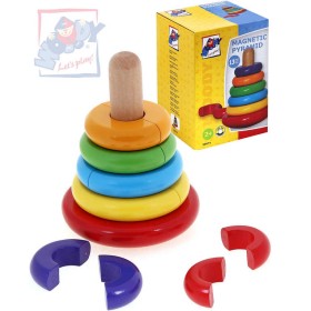WOODY DŘEVO Pyramida skládací magnetická vkládačka Káča *DŘEVĚNÉ HRAČKY*