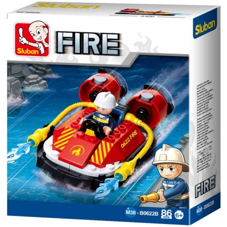 SLUBAN Fire Hasičské vznášedlo 86 dílků + 1 figurka STAVEBNICE