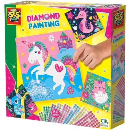 SES CREATIVE Zdobení třpytivými kamínky 1440ks kreativní set veselá zvířátka