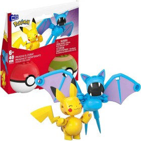 Pokémon Megablok set 2x Pokéball Pikachu + Zubat stavebnice 40 dílků