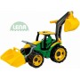 LENA Traktor na písek se lžící a bagrem zelenožlutý plast