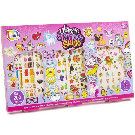 Tetování dětské The Ultimate růžové tetovací studio 200+ pro holky