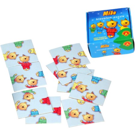 Hra Puzzle hlavolam Míša set 9 kartiček v krabičce