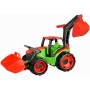 LENA Traktor se lžící a bagrem 107cm zeleno-červený plast 02081