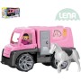 LENA Truxx Auto růžové přeprava koní set se 2 figurkami v krabici