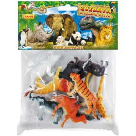 Zvířata divoká Safari 6,5 cm plastové figurky zvířátka set 10ks v sáčku