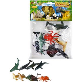 Zvířátko mořské gumové 5-8cm různé druhy set 10ks v sáčku