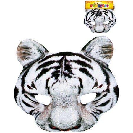 KARNEVAL Maska tygr bílý KARNEVALOVÝ DOPLNĚK