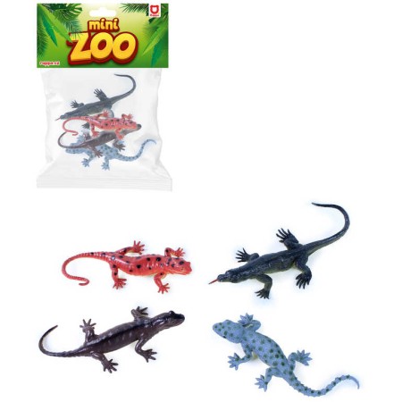 Zvířátko ještěrka set 4ks různé druhy v sáčku