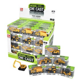 Autíčko pracovní kovové 8cm stavební stroje model 1:64 v krabičce 5 druhů