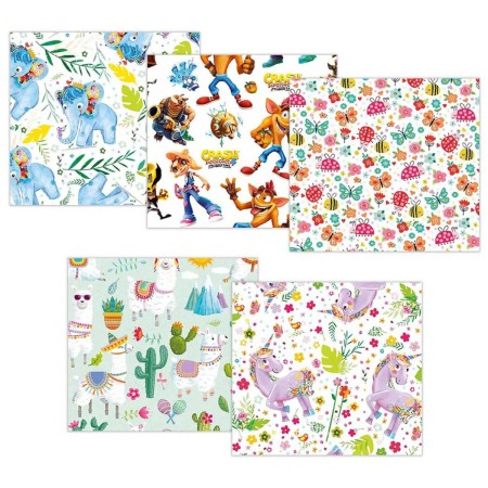 Balící papír dárkový set 2 archy 100x70cm dětské motivy role 5 druhů