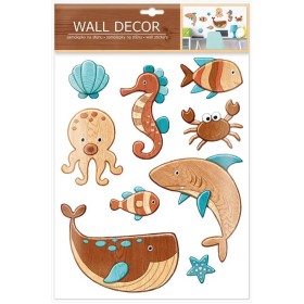 Dekorace samolepící nálepky na zeď samolepka mořská zvířátka 9ks