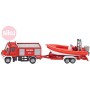 SIKU Auto hasiči Unimog s přívěsem s člunem 1:87 kovové 1636