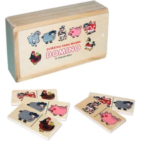 KRTEK DŘEVO Domino domácí Zvířátka pana Müllera Krteček sada 28 dílků