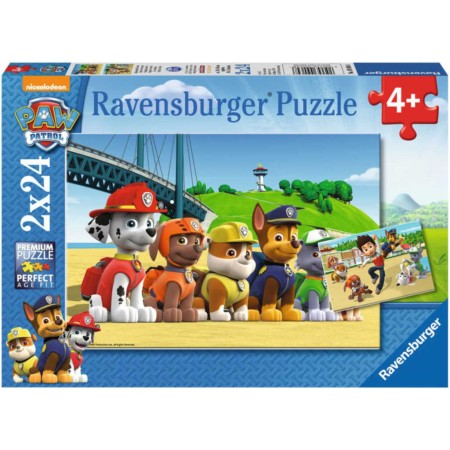 RAVENSBURGER Puzzle Tlapková Patrola Stateční psi 48 dílků skládačka 2v1