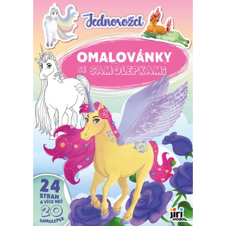 JIRI MODELS Omalovánky A4 se samolepkami Jednorožci