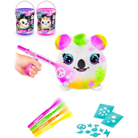 EP Line Airbrush Neon Squish Pals Paint Can set plyšák k vybarvení 3 druhy