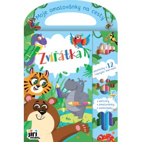 JIRI MODELS Moje omalovánky na cesty Zvířátka s pastelkami a samolepkami