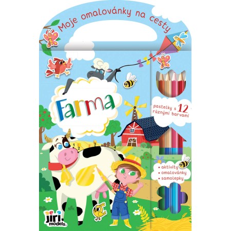 JIRI MODELS Moje omalovánky na cesty Farma s pastelkami a samolepkami