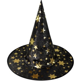 KARNEVAL Klobouk čarodějnický hvězdičky černý *KARNEVALOVÝ DOPLNĚK*