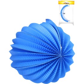 Lampion koule modrý papírový 20cm na svíčku v sáčku