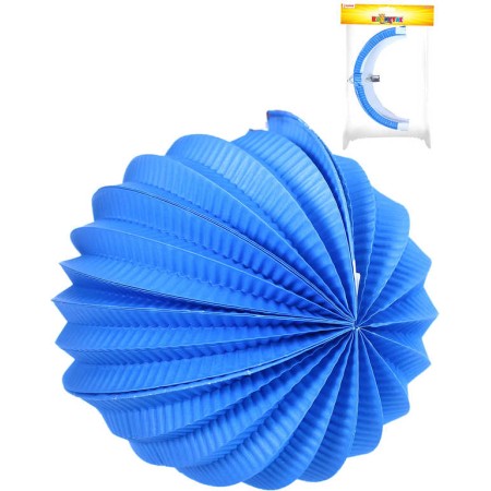 Lampion koule modrý papírový 20cm na svíčku v sáčku