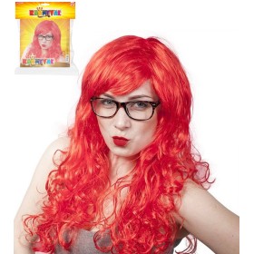 KARNEVAL Paruka červená dospělá dlouhé vlasy *KARNEVALOVÝ DOPLNĚK*