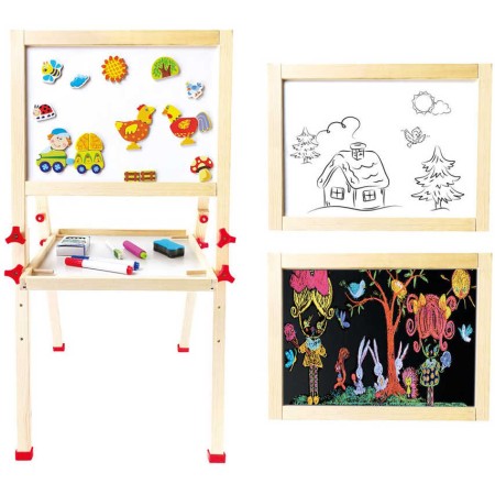 BINO DŘEVO Tabule magnetická oboustranná s magnetickými obrázky farma