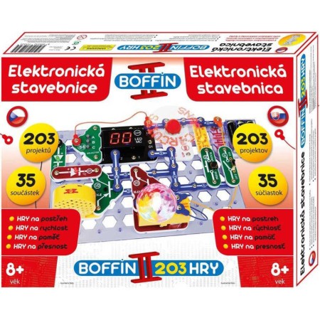 BOFFIN II. HRY Elektronická stavebnice 203 projektů 35 součástek na baterie