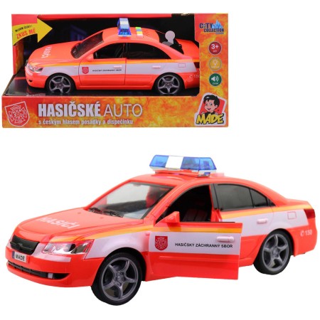 Auto hasičské osobní vůz hasiči na baterie mluví česky CZ Světlo Zvuk