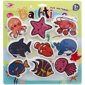 Zvířátka pěnová nalepovací Mořský svět vodolepky set 9ks do vany