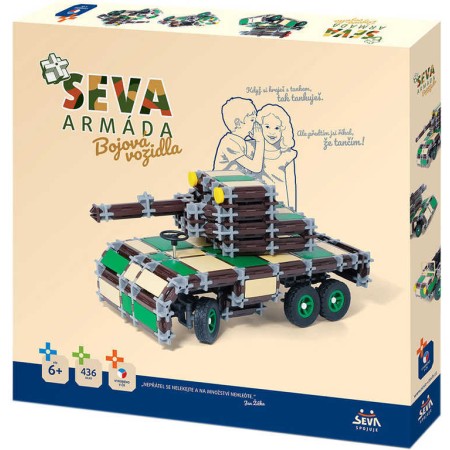 SEVA Armáda Bojová vozidla STAVEBNICE 436 dílků v krabici