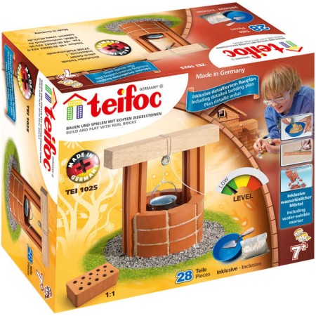TEIFOC Studna II 28 dílků pálené cihličky v krabici 1025 STAVEBNICE