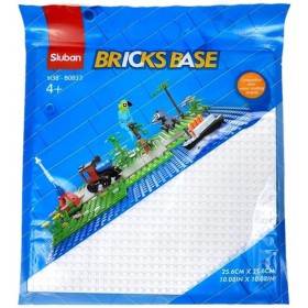 SLUBAN Základní deska bílá 25x25cm podložka na stavění pro stavebnice