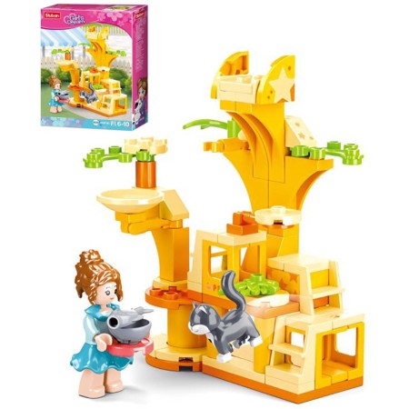 SLUBAN Girls Dream Cvičiště pro kočičky 81 dílků + 1 figurka STAVEBNICE