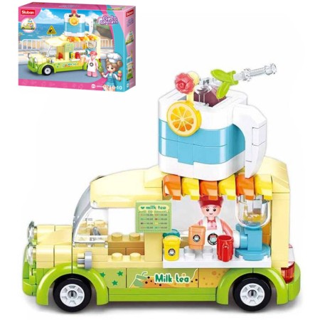 SLUBAN Girls Dream Mobilní smoothie stánek 174 dílků + 1 figurka STAVEBNICE